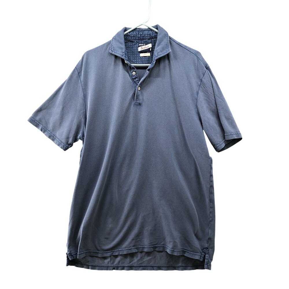 Johnnie-O Surfside Polo Shirt Mens L Blue Short Sleeve Faded Sunwashed